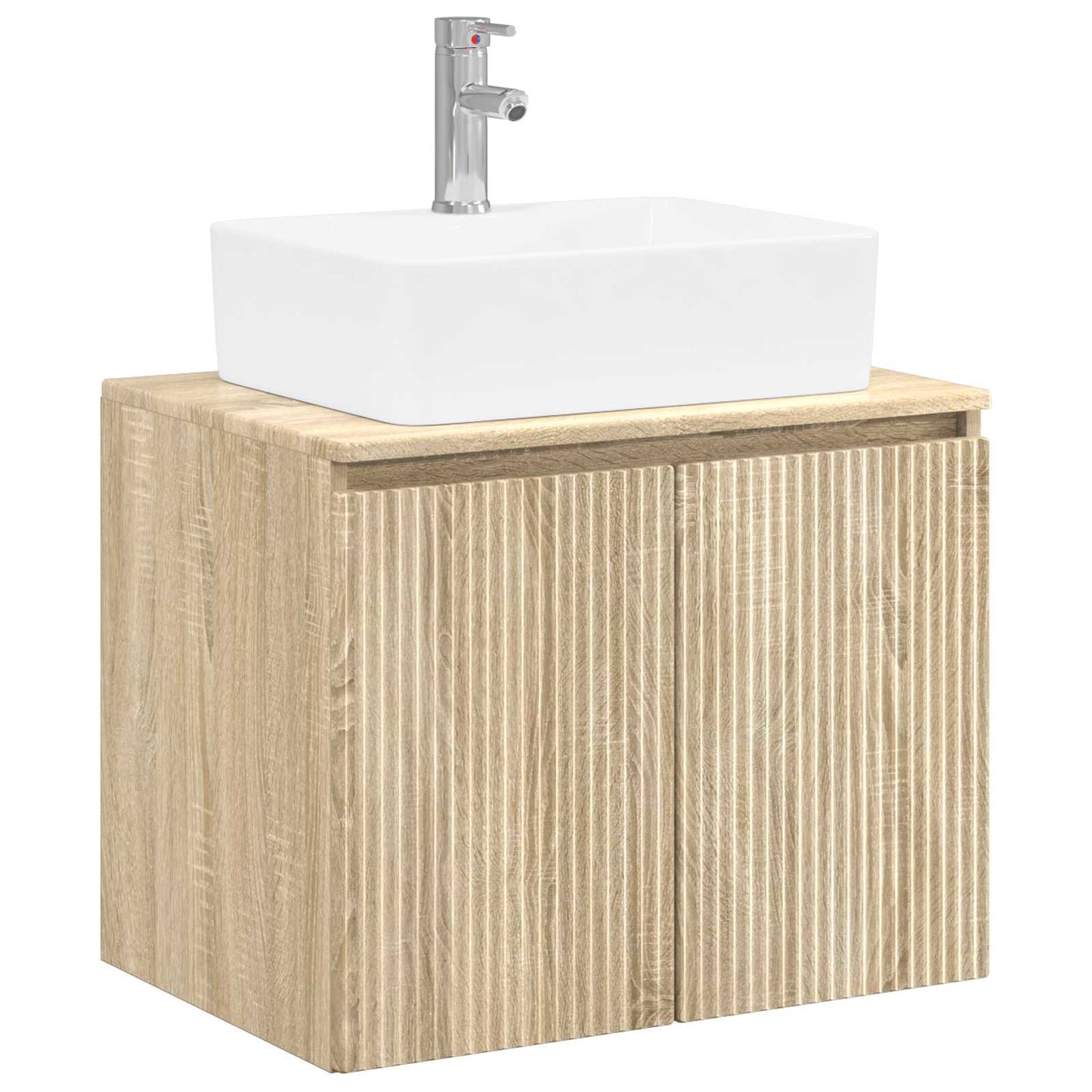 Bathroom Furniture Set Sonoma Oak Engineered Wood
