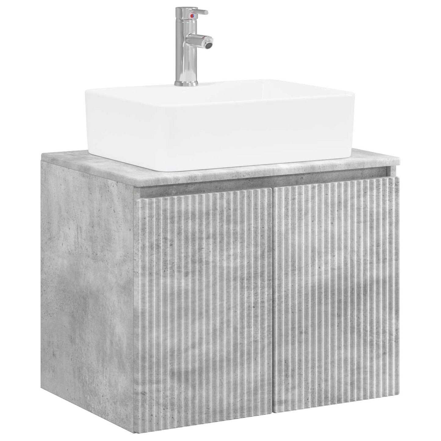 Bathroom Furniture Set Concrete Grey Engineered Wood