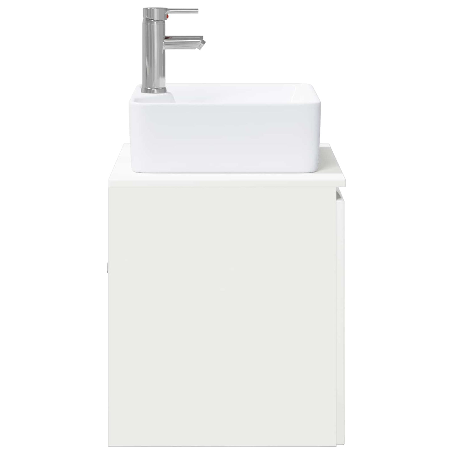 Bathroom Furniture Set High Gloss White Engineered Wood