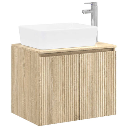 Bathroom Furniture Set Sonoma Oak Engineered Wood