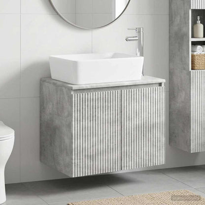 Bathroom Furniture Set Concrete Grey Engineered Wood