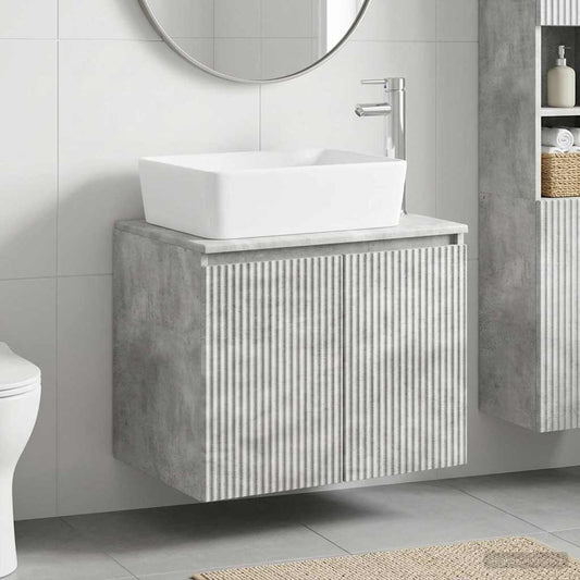 Bathroom Furniture Set Concrete Grey Engineered Wood