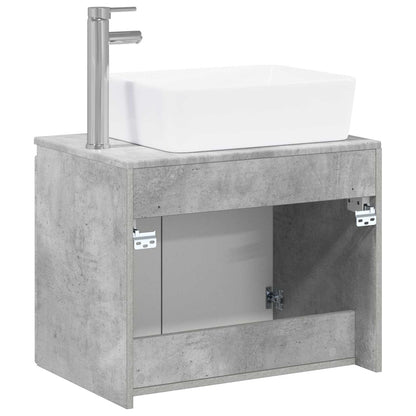 Bathroom Furniture Set Concrete Grey Engineered Wood