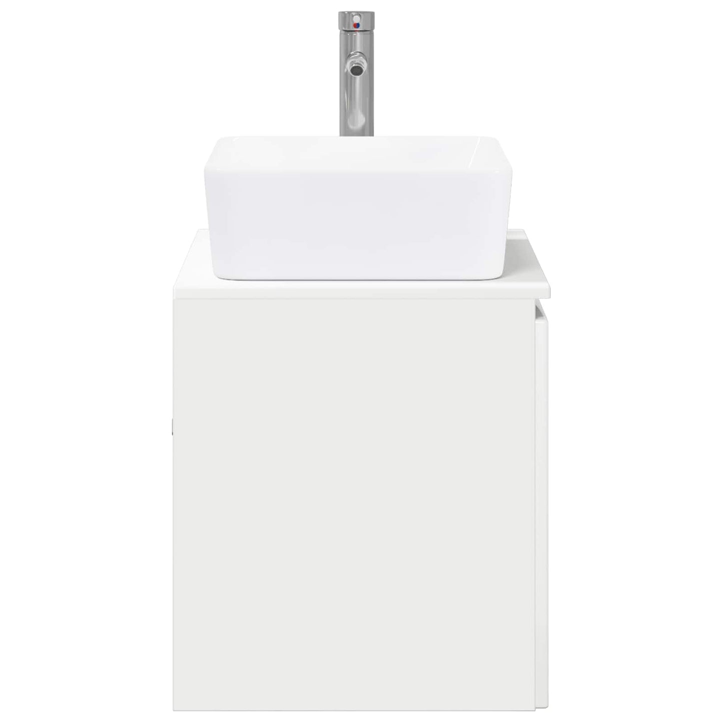 Bathroom Furniture Set High Gloss White Engineered Wood