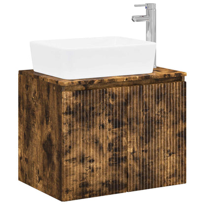 Bathroom Furniture Set Smoked Oak Engineered Wood