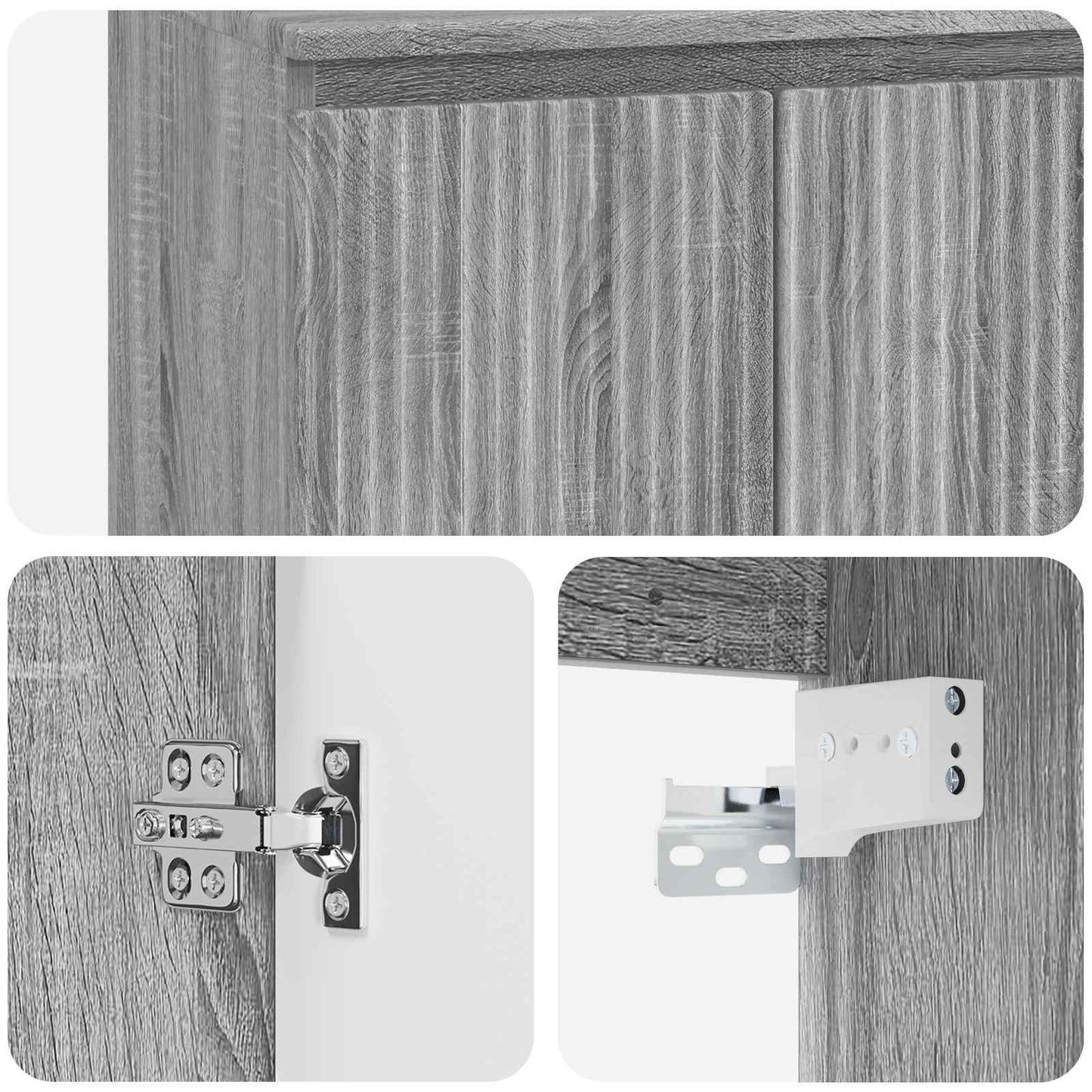 Bathroom Furniture Set Grey Sonoma Engineered Wood