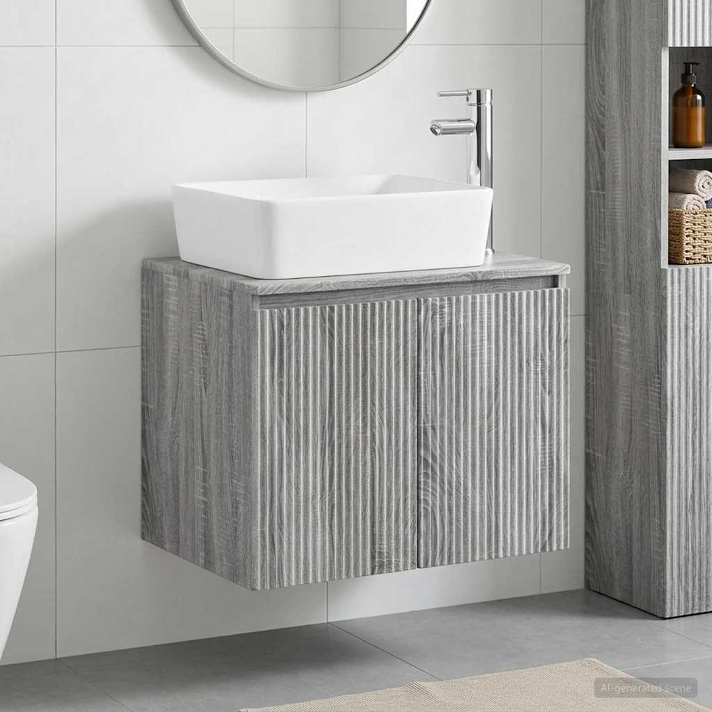 Bathroom Furniture Set Grey Sonoma Engineered Wood
