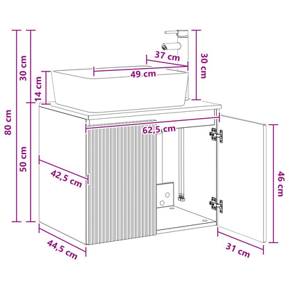 Bathroom Furniture Set Grey Sonoma Engineered Wood