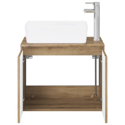 Bathroom Furniture Set Artisan Oak Engineered Wood