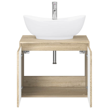 Bathroom Furniture Set Sonoma Oak Engineered Wood