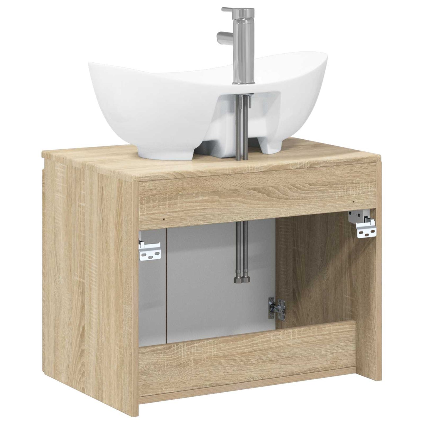 Bathroom Furniture Set Sonoma Oak Engineered Wood