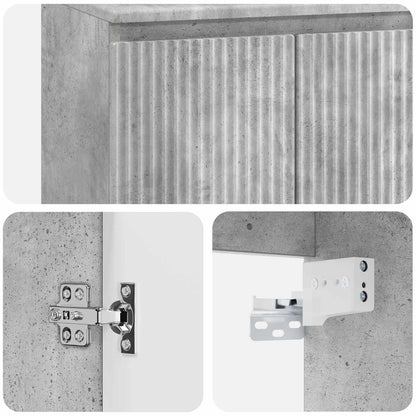 Bathroom Furniture Set Concrete Grey Engineered Wood