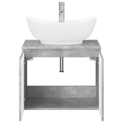Bathroom Furniture Set Concrete Grey Engineered Wood