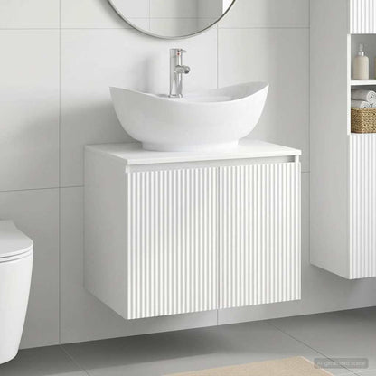 Bathroom Furniture Set High Gloss White Engineered Wood