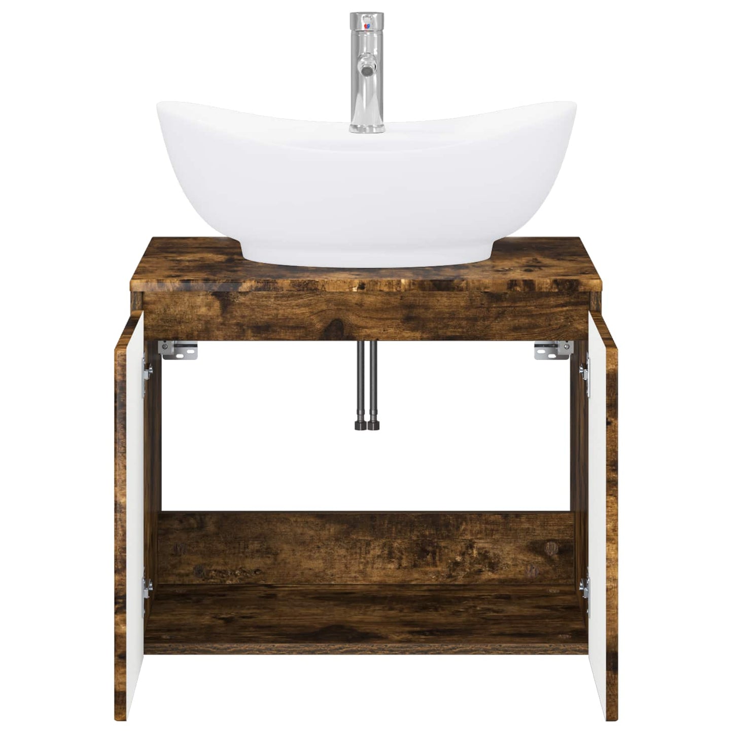 Bathroom Furniture Set Smoked Oak Engineered Wood
