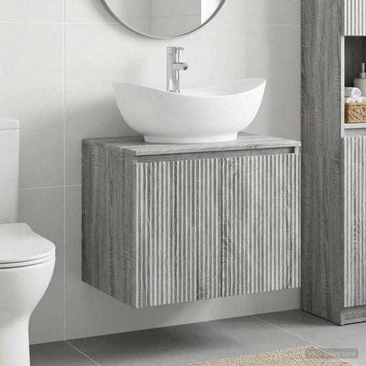 Bathroom Furniture Set Grey Sonoma Engineered Wood