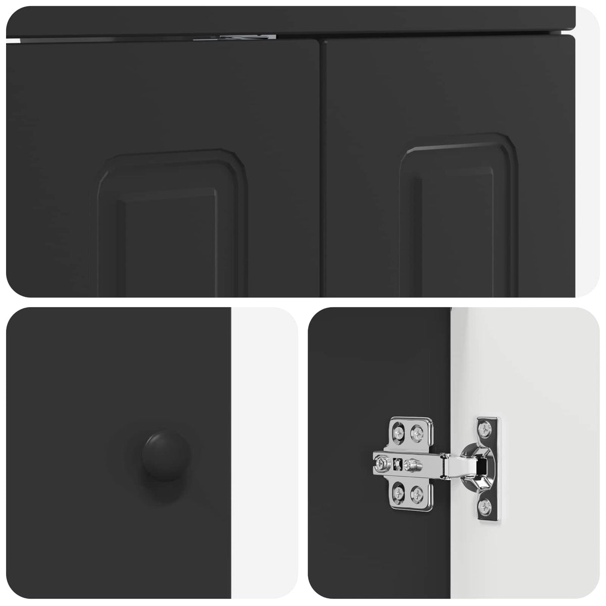 Bathroom Furniture Set Black Oak 61 x 40 x 84.5 cm