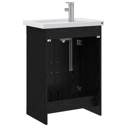 Bathroom Furniture Set Black Oak 61 x 40 x 84.5 cm