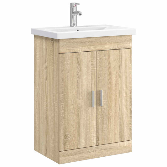 Bathroom Furniture Set Sonoma Oak 61 x 40 x 84.5 cm