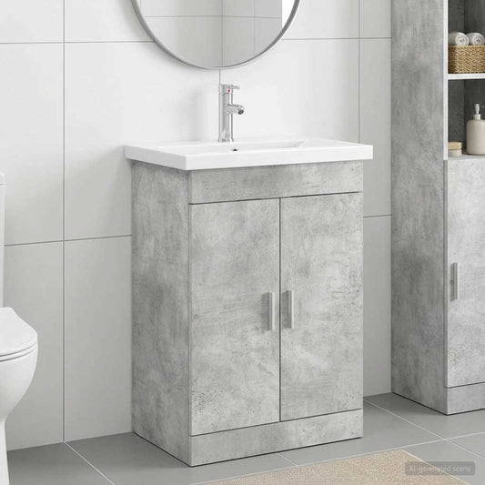 Bathroom Furniture Set Concrete Grey 61 x 40 x 84.5 cm