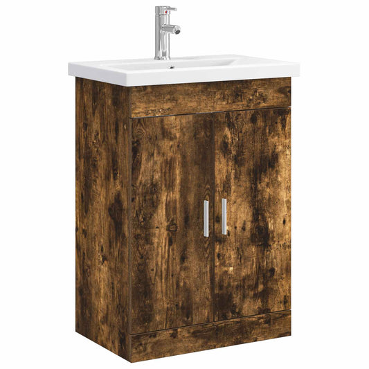 Bathroom Furniture Set Smoked Oak 61 x 40 x 84.5 cm