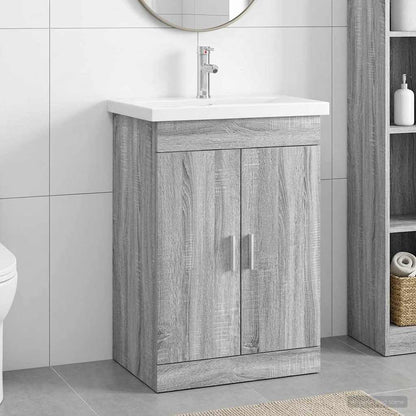 Bathroom Furniture Set Grey Sonoma 61 x 40 x 84.5 cm