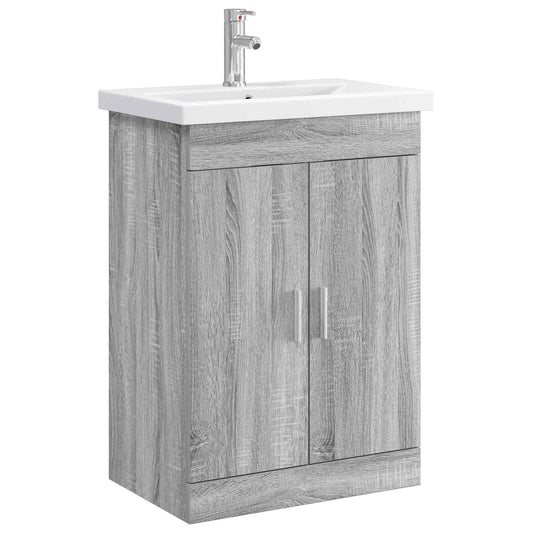 Bathroom Furniture Set Grey Sonoma 61 x 40 x 84.5 cm