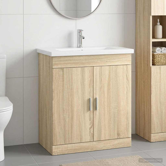 Bathroom Furniture Set Sonoma Oak 81 x 40 x 84.5 cm