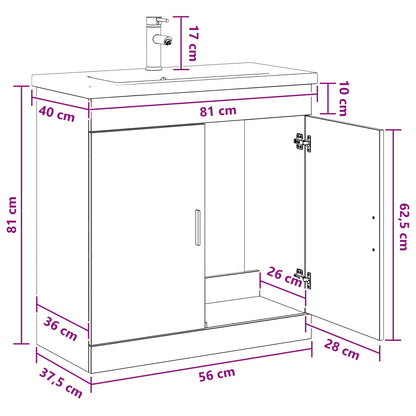 Bathroom Furniture Set Sonoma Oak 81 x 40 x 84.5 cm
