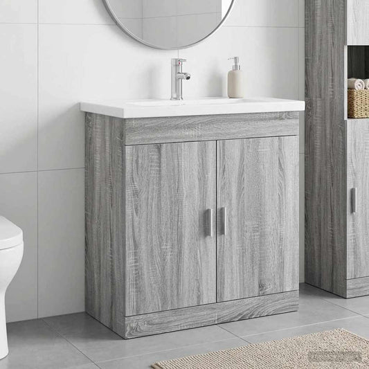 Bathroom Furniture Set Grey Sonoma 81 x 40 x 84.5 cm