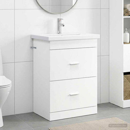 Bathroom Furniture Set White 61 x 40 x 84.5 cm Engineered Wood