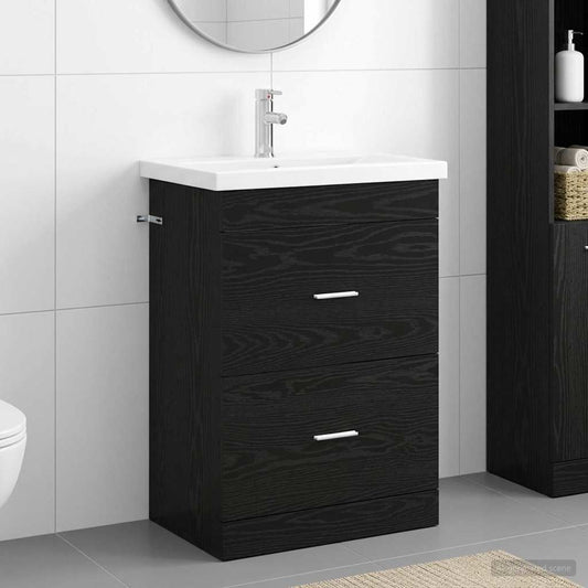 Bathroom Furniture Set Black Oak 61 x 40 x 84.5 cm