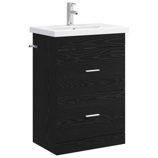 Bathroom Furniture Set Black Oak 61 x 40 x 84.5 cm