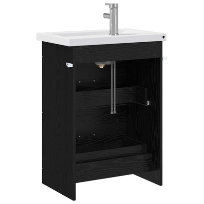 Bathroom Furniture Set Black Oak 61 x 40 x 84.5 cm
