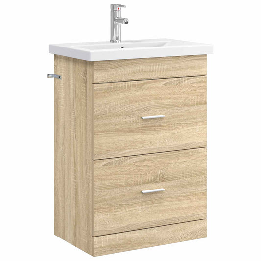 Bathroom Furniture Set Sonoma Oak 61 x 40 x 84.5 cm