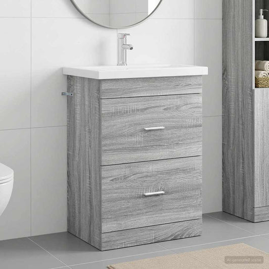 Bathroom Furniture Set Grey Sonoma 61 x 40 x 84.5 cm