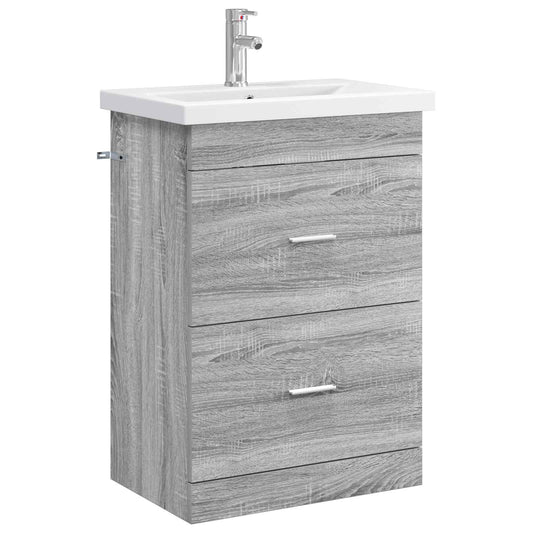 Bathroom Furniture Set Grey Sonoma 61 x 40 x 84.5 cm