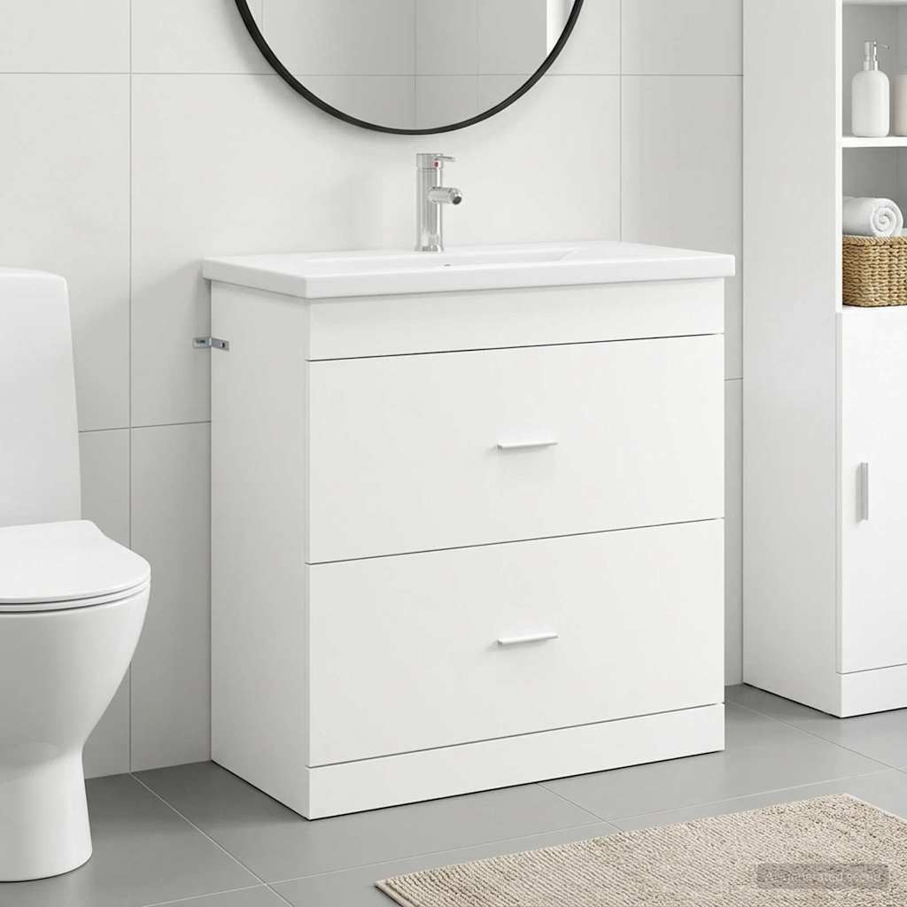 Bathroom Furniture Set White 81 x 40 x 84.5 cm Engineered Wood