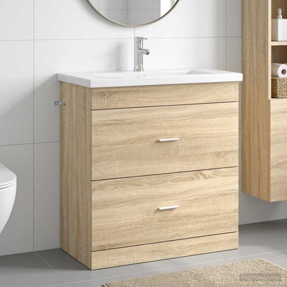 Bathroom Furniture Set Sonoma Oak 81 x 40 x 84.5 cm