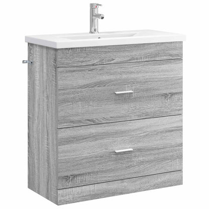 Bathroom Furniture Set Grey Sonoma 81 x 40 x 84.5 cm
