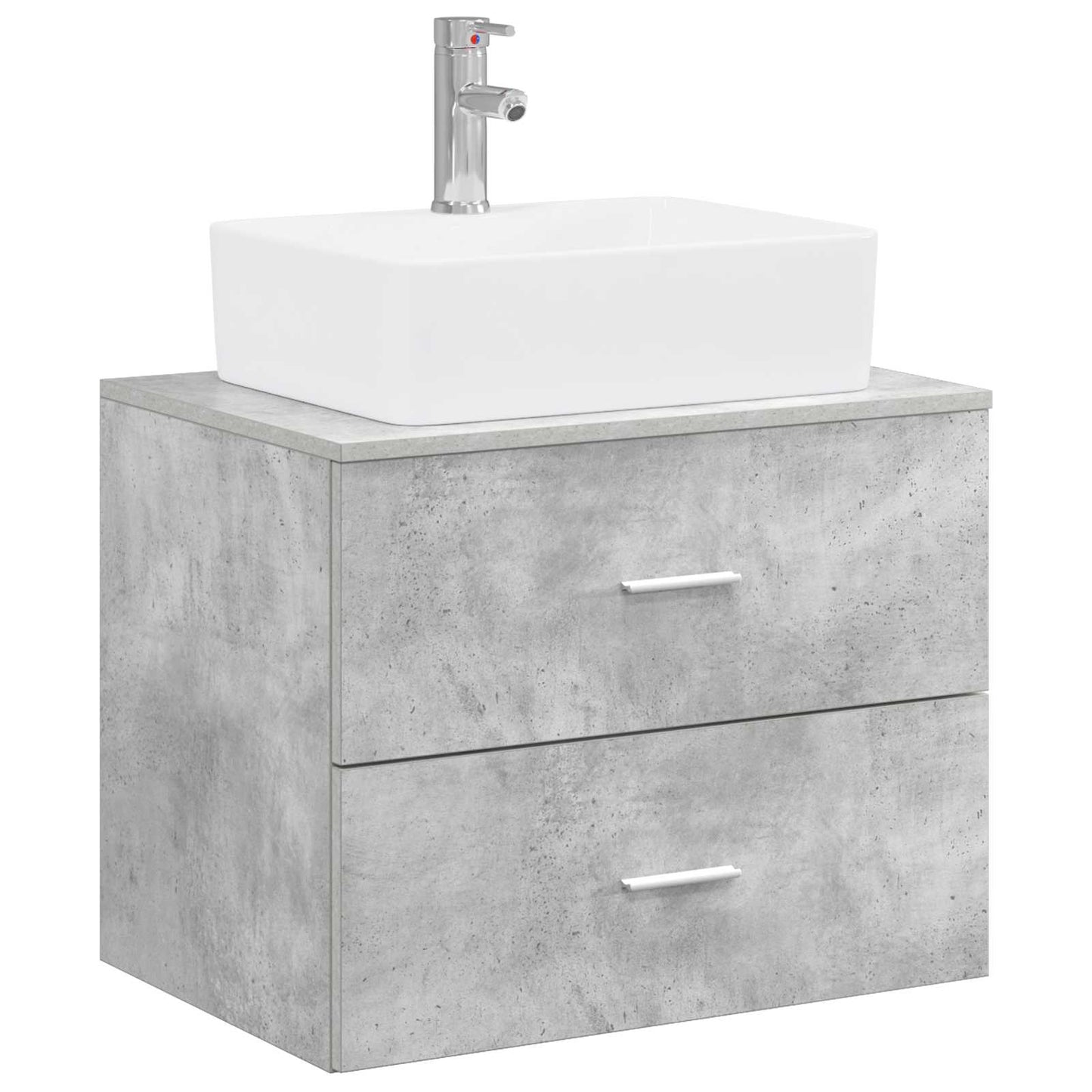 Bathroom Furniture Set Concrete Grey Engineered Wood
