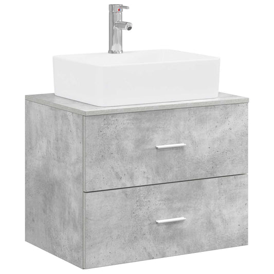 Bathroom Furniture Set Concrete Grey Engineered Wood