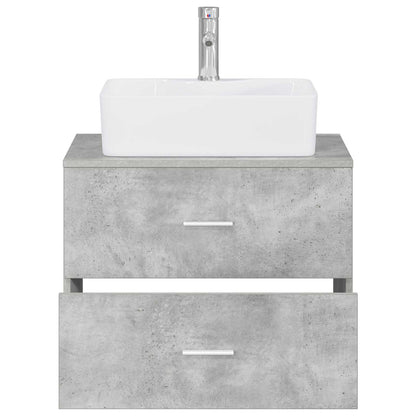 Bathroom Furniture Set Concrete Grey Engineered Wood