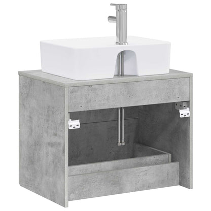 Bathroom Furniture Set Concrete Grey Engineered Wood