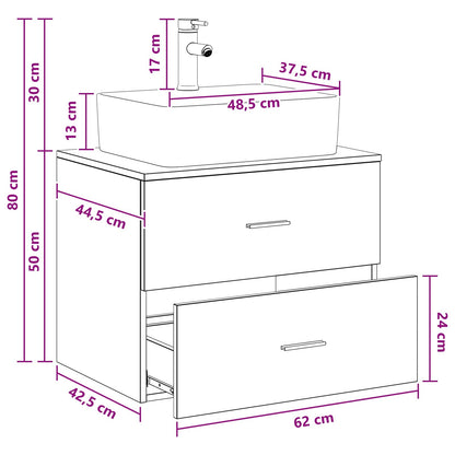 Bathroom Furniture Set Concrete Grey Engineered Wood