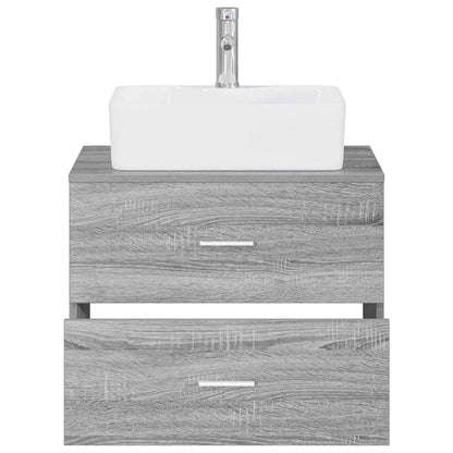 Bathroom Furniture Set Grey Sonoma Engineered Wood