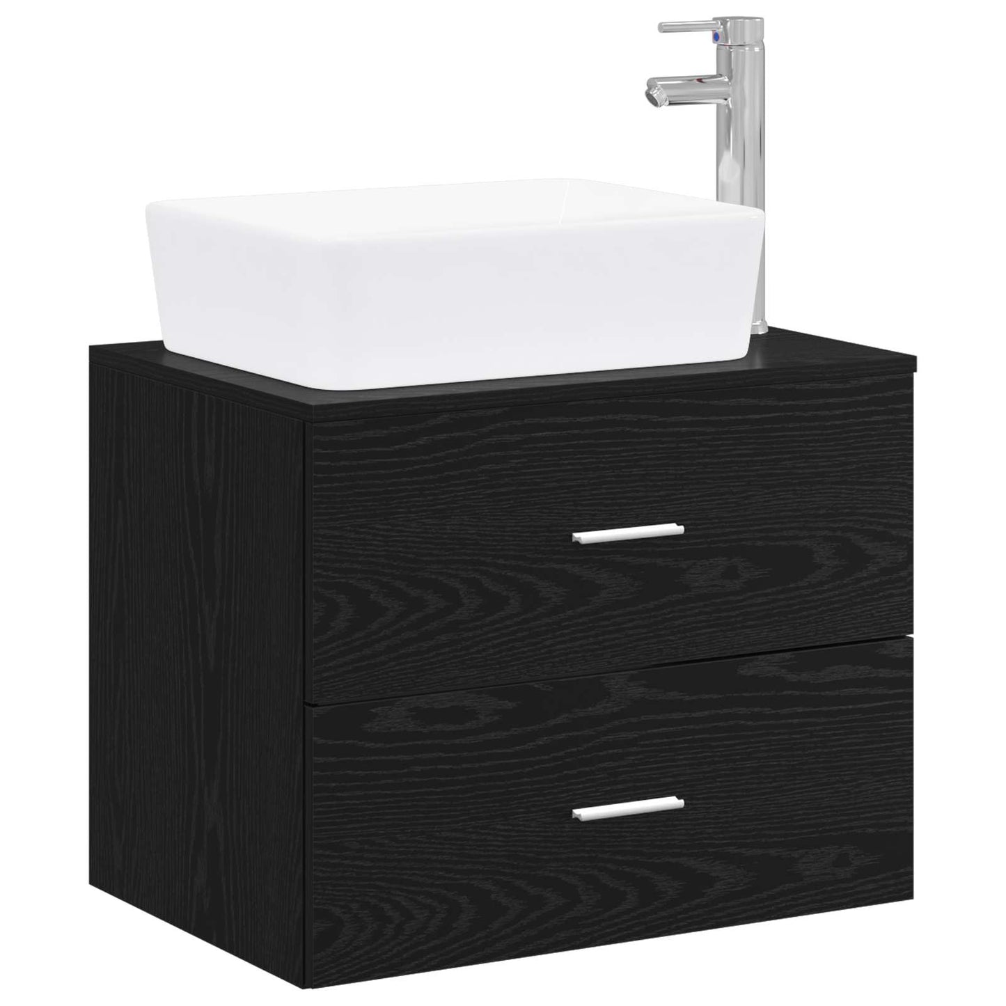 Bathroom Furniture Set Black Oak Engineered Wood