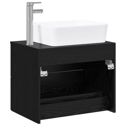 Bathroom Furniture Set Black Oak Engineered Wood
