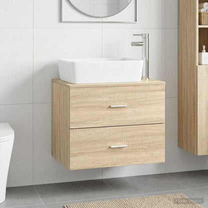 Bathroom Furniture Set Sonoma Oak Engineered Wood