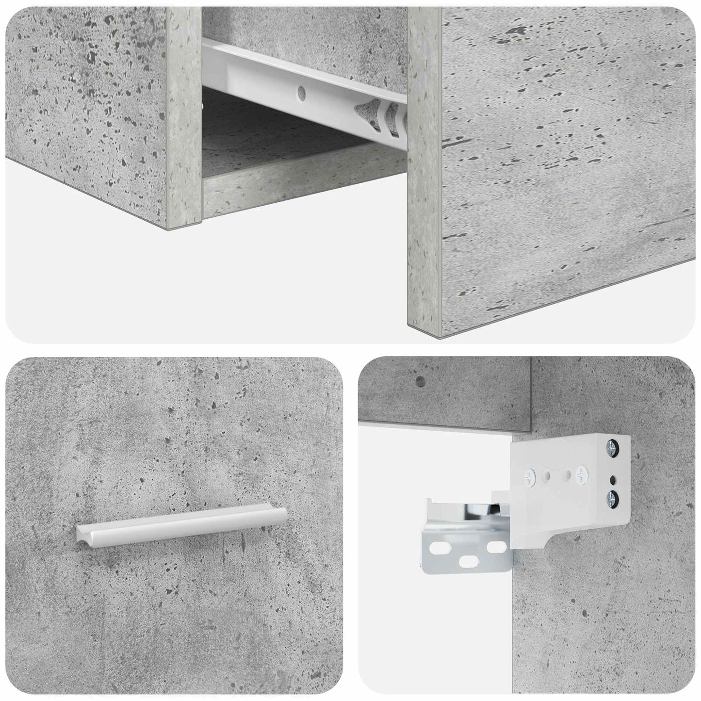 Bathroom Furniture Set Concrete Grey Engineered Wood